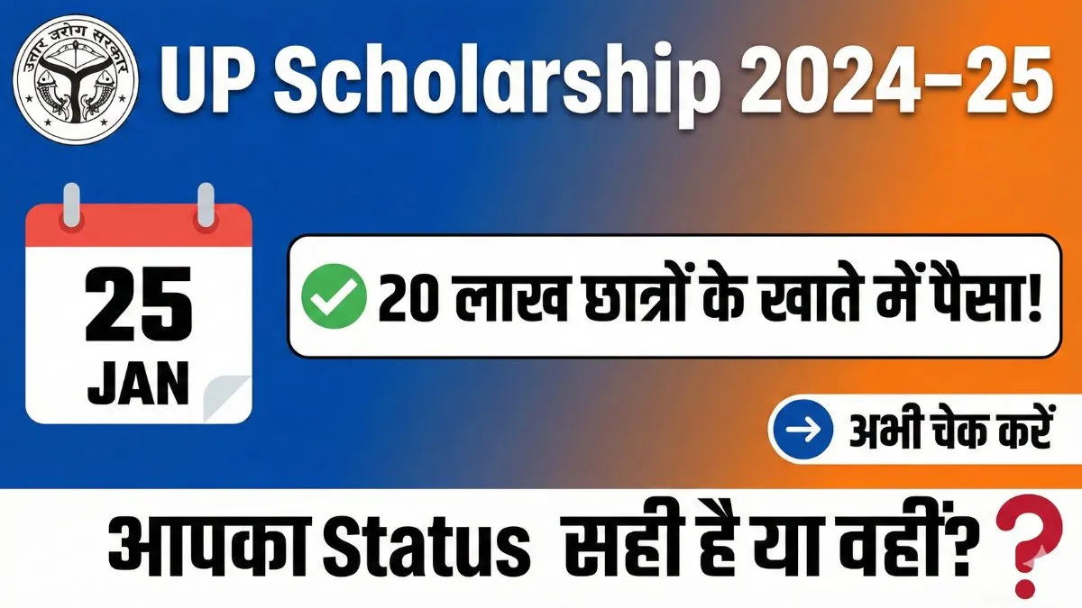 UP Scholarship 2024–25: 25 January को 20 लाख छात्रों के खाते में पैसा! आपका Status सही है या नहीं?