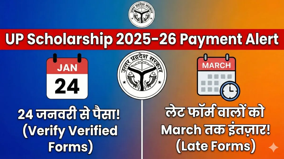 UP Scholarship 2025–26 Payment Alert 24 January से पैसा, लेट फॉर्म वालों को March तक इंतज़ार!