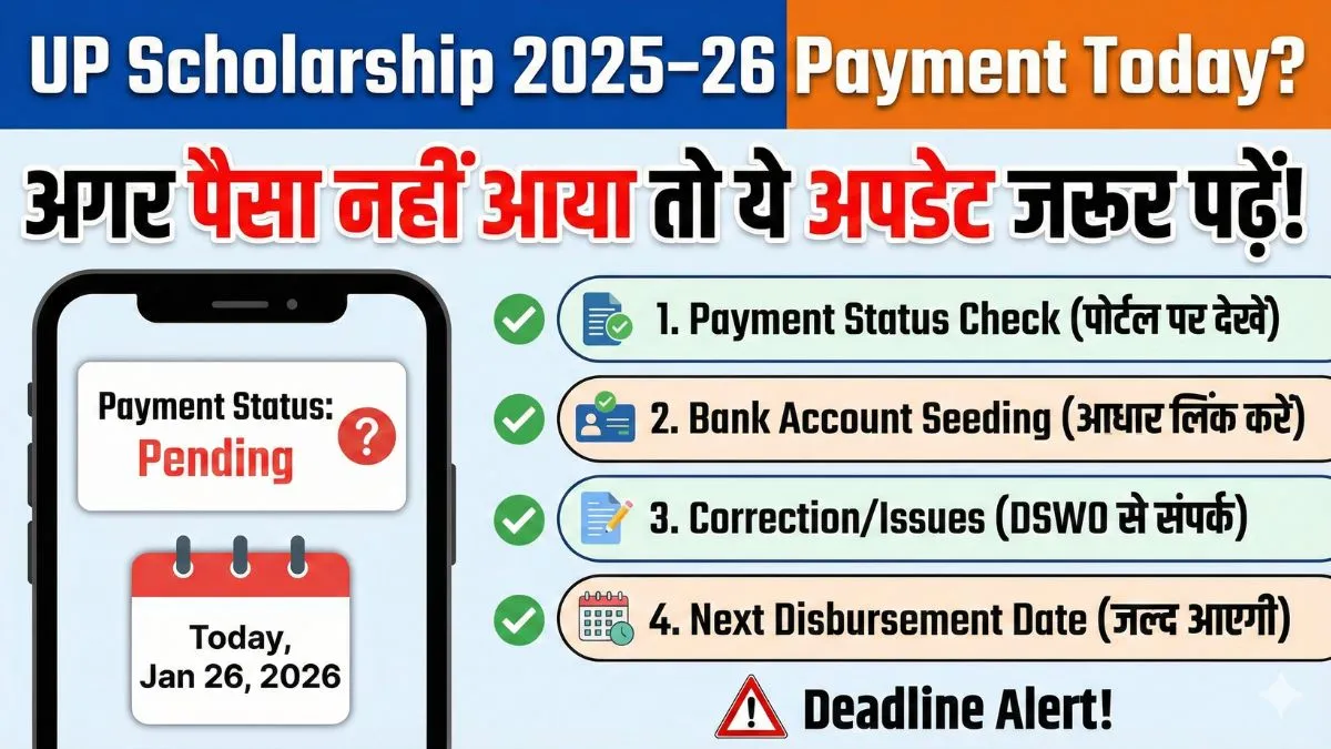 UP Scholarship 2025–26 Payment Today? अगर पैसा नहीं आया तो ये अपडेट जरूर पढ़ें!