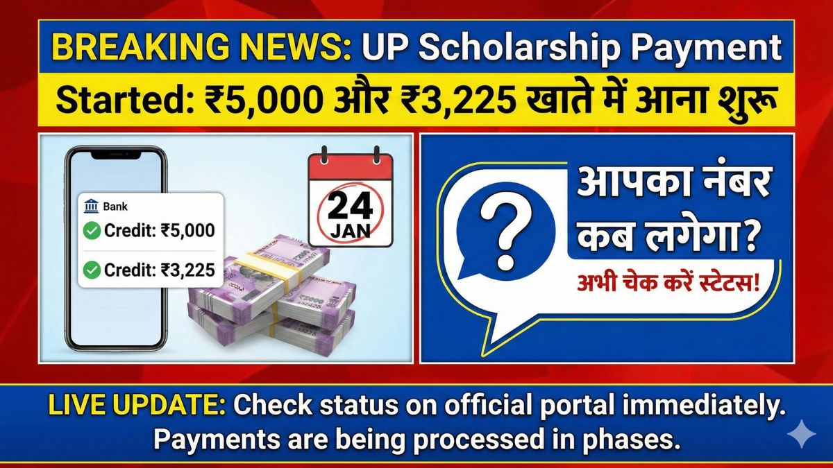 UP Scholarship Payment Started: ₹5,000 और ₹3,225 खाते में आना शुरू, आपका नंबर कब लगेगा?