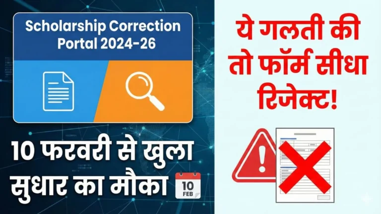 Scholarship correction portal 2024–26 notification update