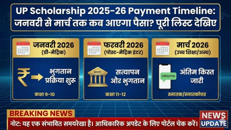 UP Scholarship 2025–26 payment roadmap January to March