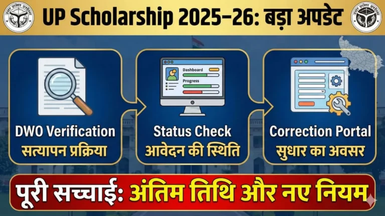 UP Scholarship 2025-26 DWO verification status update