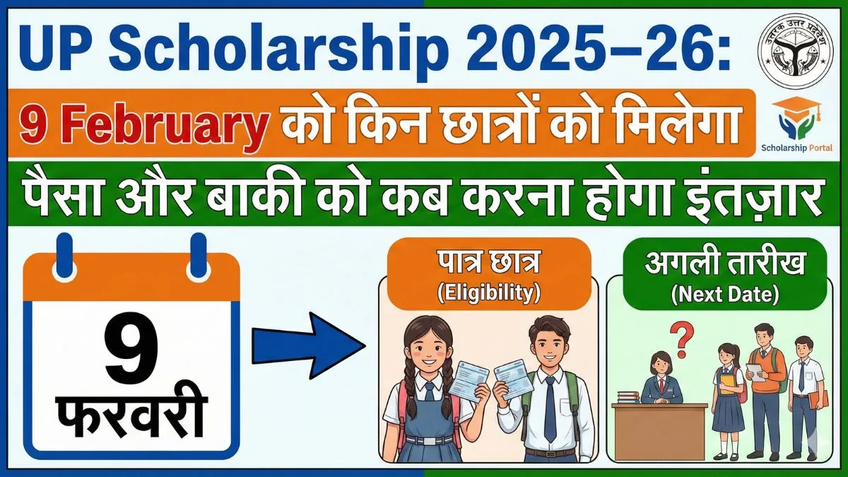 UP Scholarship 2025–26: 9 February को किन छात्रों को मिलेगा पैसा और बाकी को कब करना होगा इंतज़ार