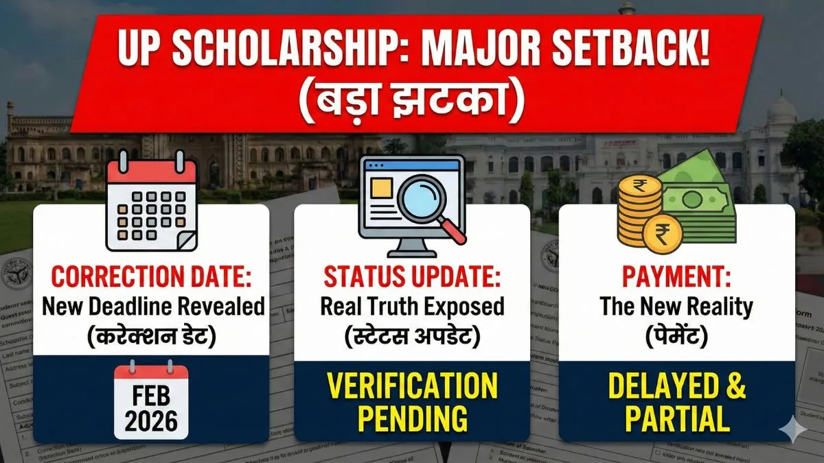 UP Scholarship पर बड़ा झटका! Correction Date, Status Update और Payment को लेकर नई सच्चाई सामने आई